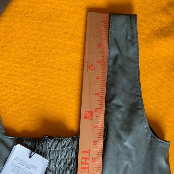 7 for All Man Kind Olive Green Corset Faux Leather Top in Size M, NWT - Picture 14 of 15